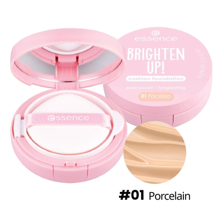 Phấn nước nâng tone, giữ ẩm, kháng nước bền màu ESSENCE Brighten Up! cushion foundation 12g