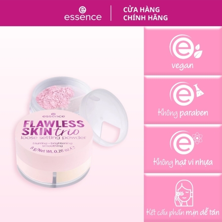Phấn phủ bột 3 màu - essence FLAWLESS SKIN trio loose setting powder 10