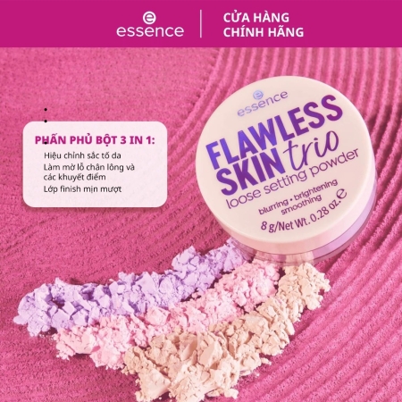Phấn phủ bột 3 màu - essence FLAWLESS SKIN trio loose setting powder 10