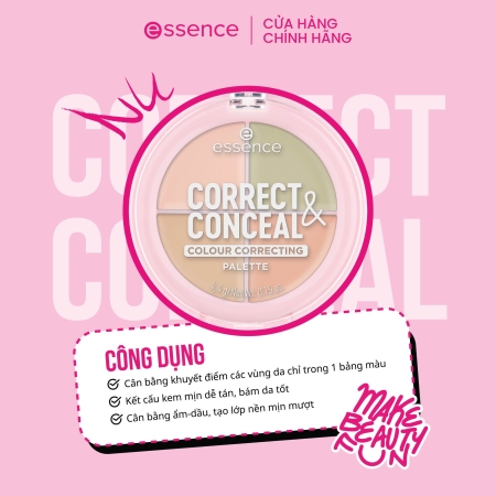 Bảng triệt sắc 4 ô ESSENCE CORRECT & CONCEAL Colour Correcting Palette 4,4g