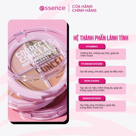 Bảng triệt sắc 4 ô ESSENCE CORRECT & CONCEAL Colour Correcting Palette 4,4g